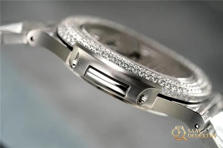 PPF Factory V3 Patek Philippe 5719/10G-010 Beyaz Altın Nautilus Yıldız Kaplı Kadran Kol Saati - Kurma Kolu Dişli Hissiyatı ve Kurulum