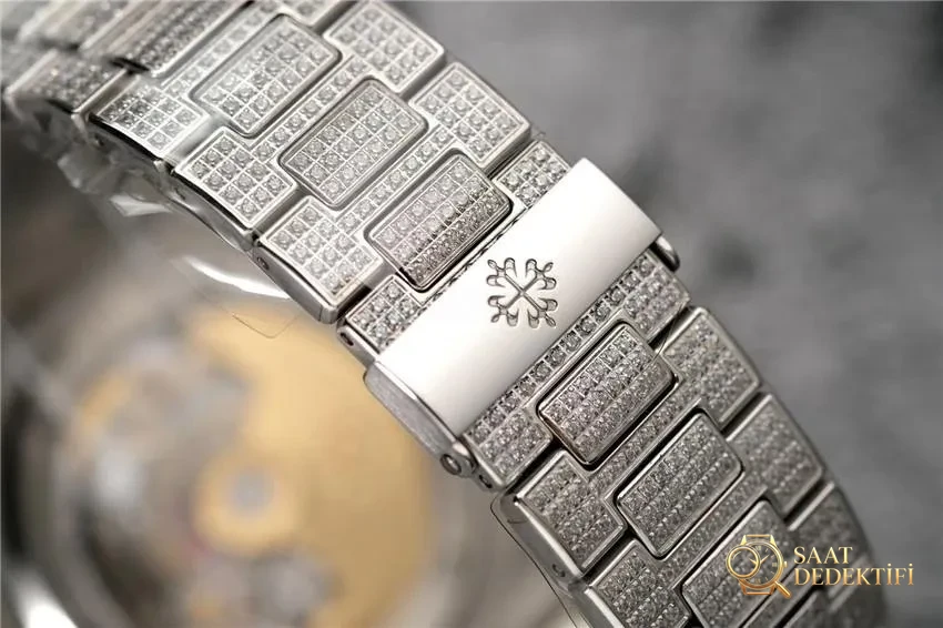 PPF Factory V3 Patek Philippe 5719/10G-010 Beyaz Altın Nautilus Yıldız Kaplı Kadran Kol Saati - Kadran Işık Kırılmaları ve Yüzey Dokusu