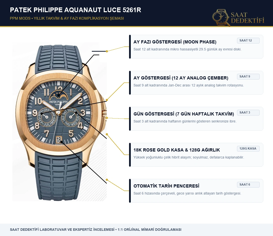 PPM Patek Philippe 5261R Komplikasyon Şeması ve Kadran Mimarisi