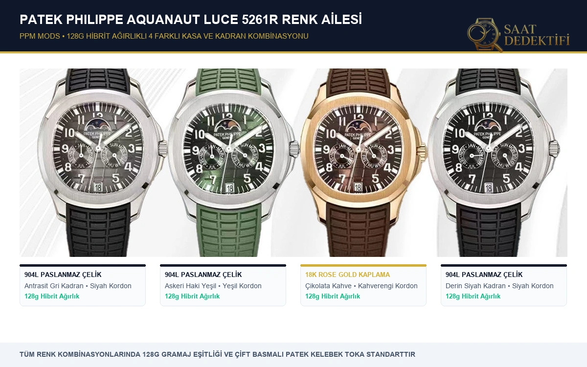 Patek Philippe 5261R Kasa ve Kadran Renk Varyasyonları