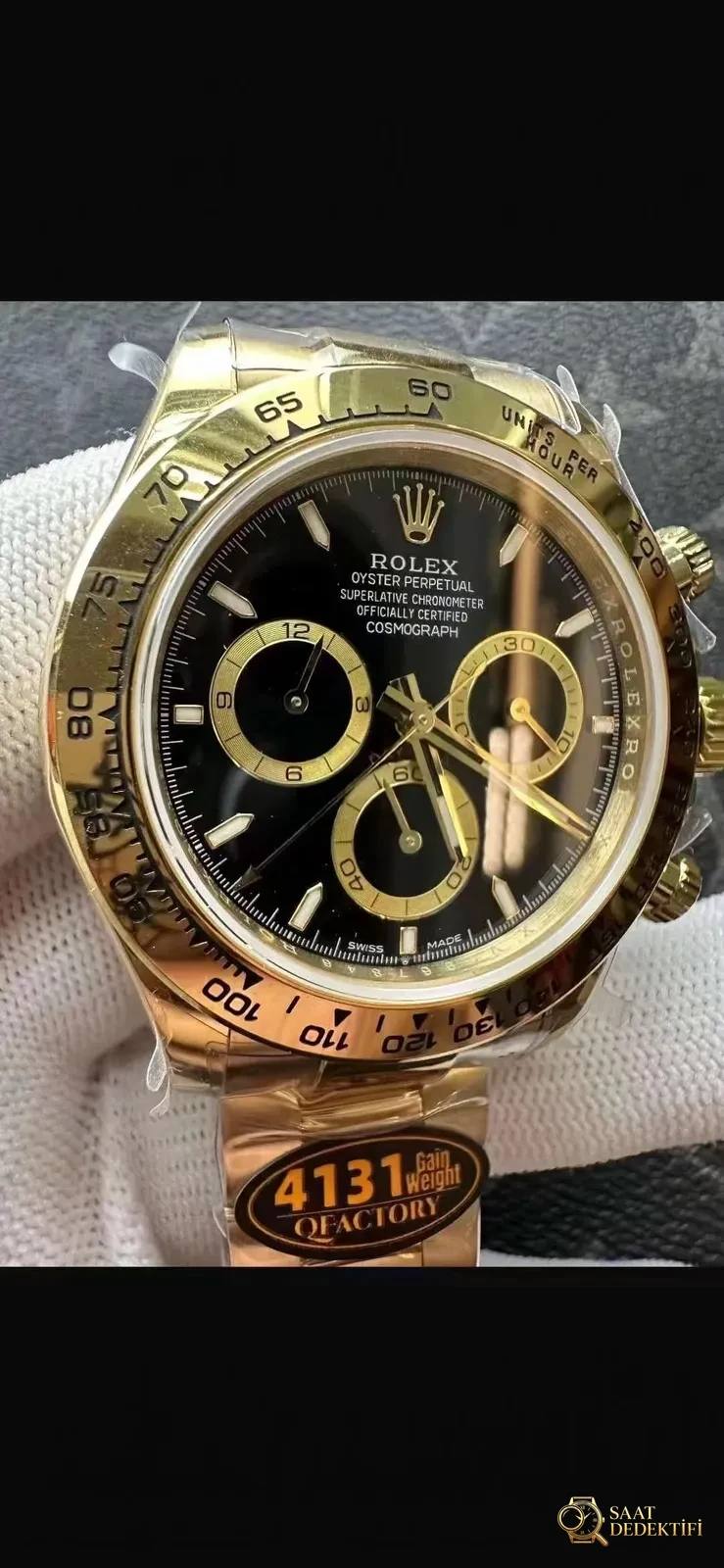Replika Altın Daytona Siyah Kadran