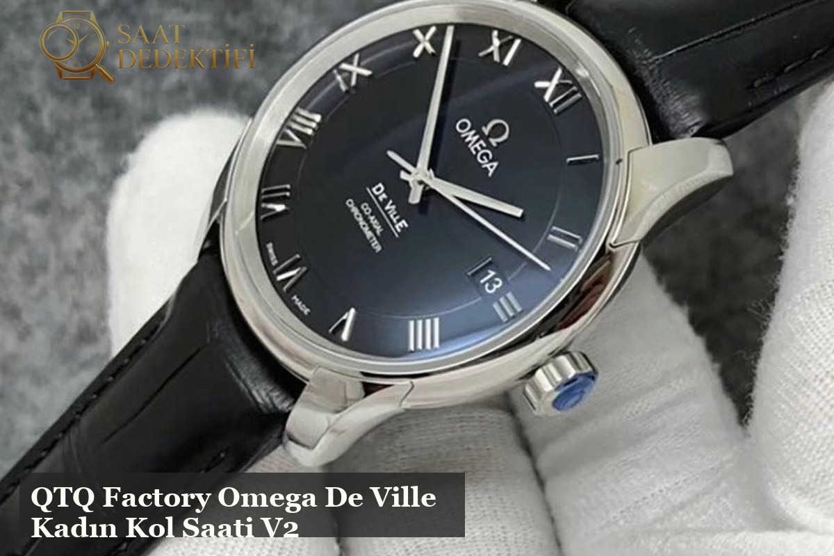 QTQ Factory Omega De Ville Kadın Kol Safir Cam ve Bezel Özellikleri İncelemesi - ön görünüm