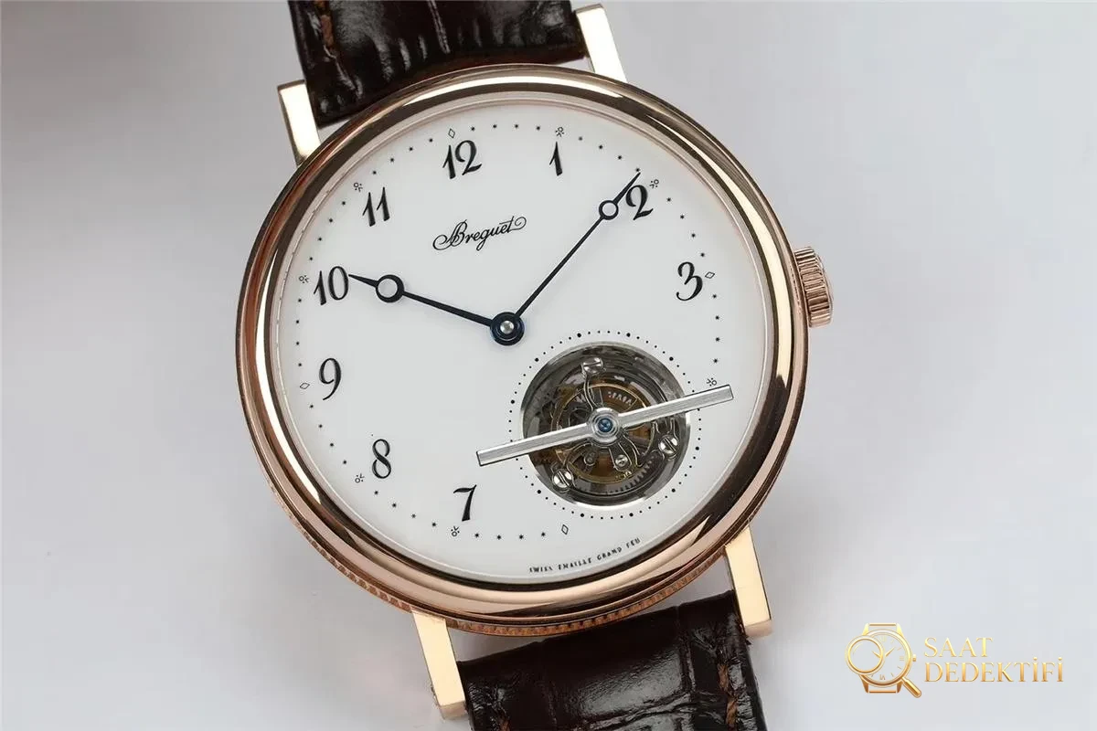 R8 Breguet tourbillon de 5 horas de posición 5367 esfera blanca caja de oro - Contraportada y detalle del movimiento