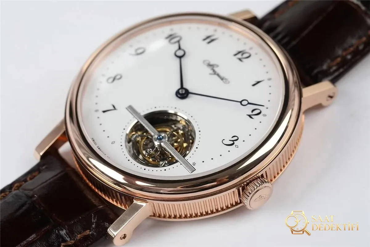 R8 Breguet tourbillon de 5 horas de posición 5367 esfera blanca caja de oro - Mecanismo de pulsera, cierre y clip