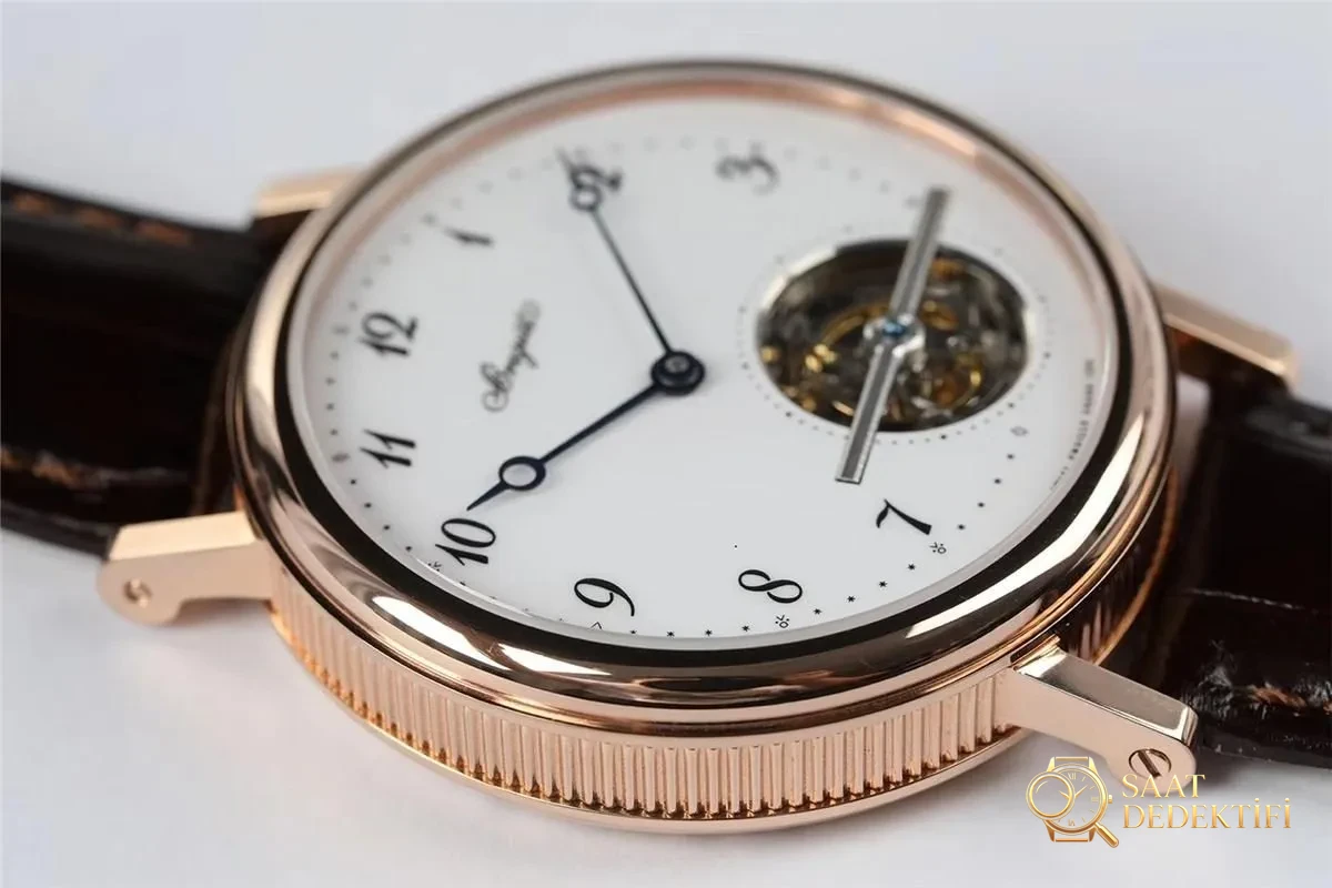 R8 Breguet tourbillon de posición de 5 horas 5367 esfera blanca caja de oro - Esfera macro e índice de mano de obra