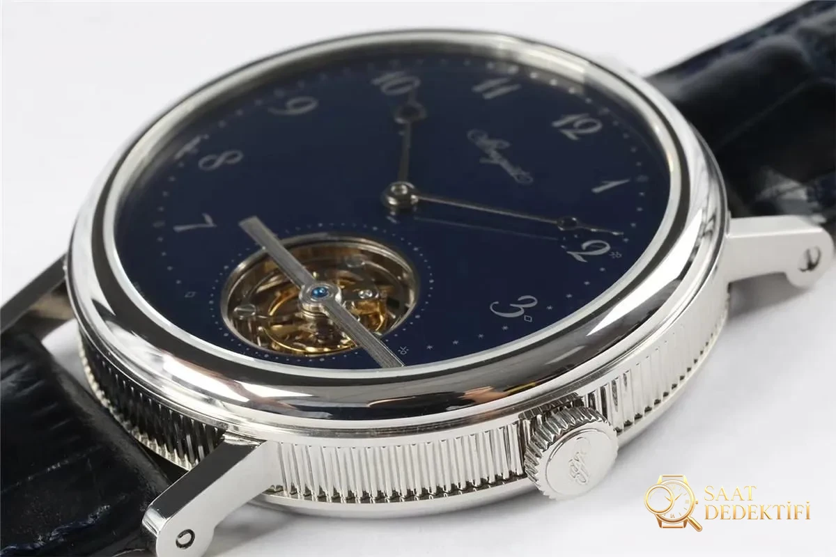 R8 Breguet 5367 Saat 5 Konumu Tourbillon Mavi Kadran - Bilezik, Toka ve Klips Mekanizması