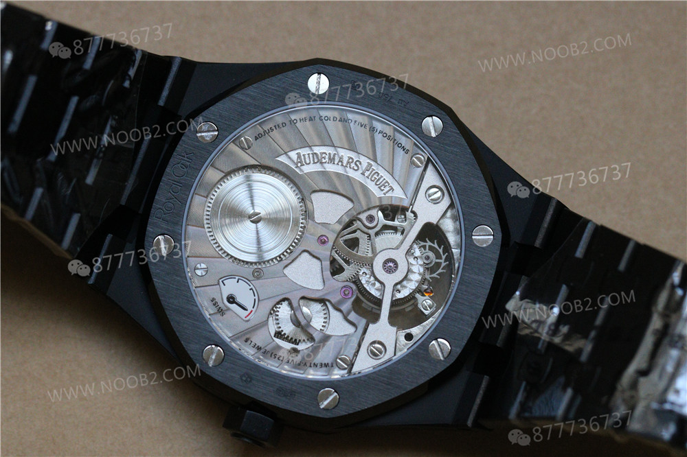 R8 Factory Audemars Piguet Royal Oak Black Warrior V3 Sürümü: Tourbillon Gümüş-Beyaza Yükseltildi — 12. fotoğraf