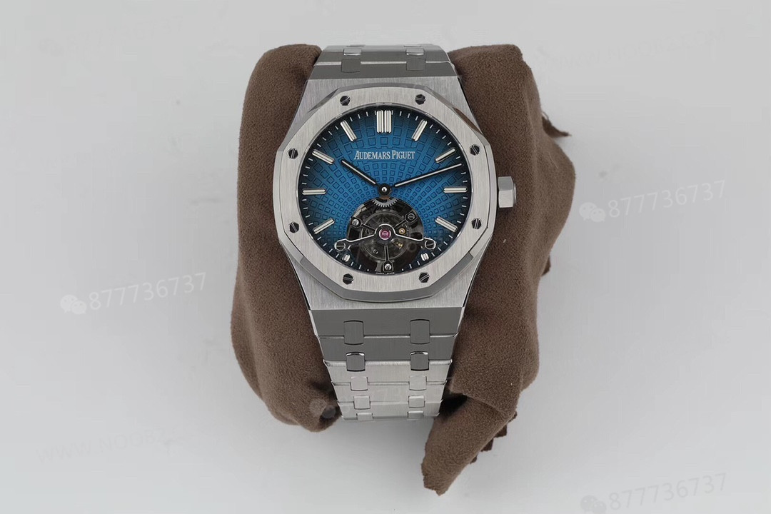 R8 Factory Audemars Piguet Royal Oak Tourbillon V2 Yükseltilmiş Sürüm, Beyaz Kasa Mavi Kadran — 2. fotoğraf