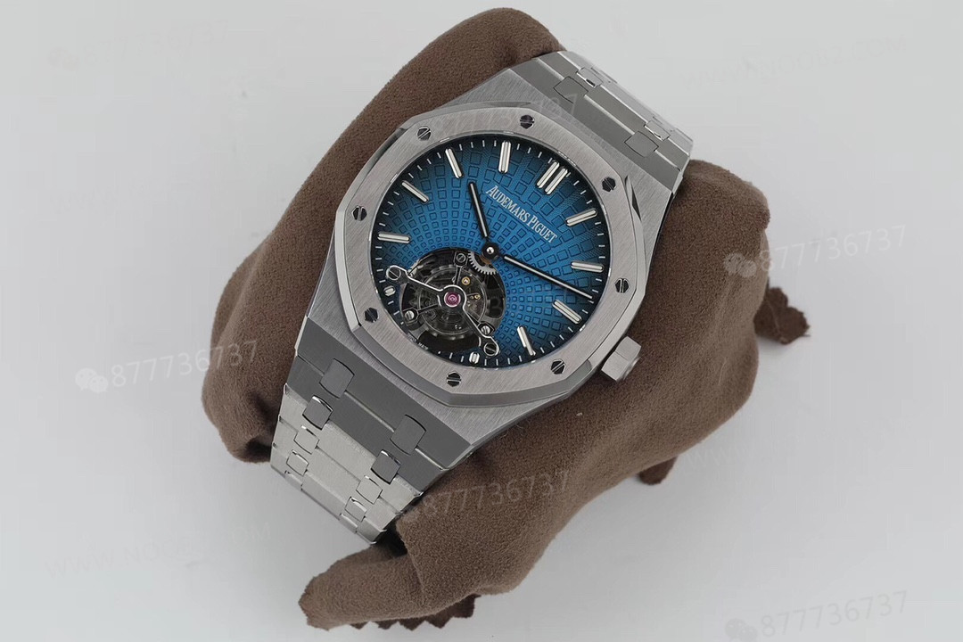 R8 Factory Audemars Piguet Royal Oak Tourbillon V2 Yükseltilmiş Sürüm, Beyaz Kasa Mavi Kadran — 4. fotoğraf