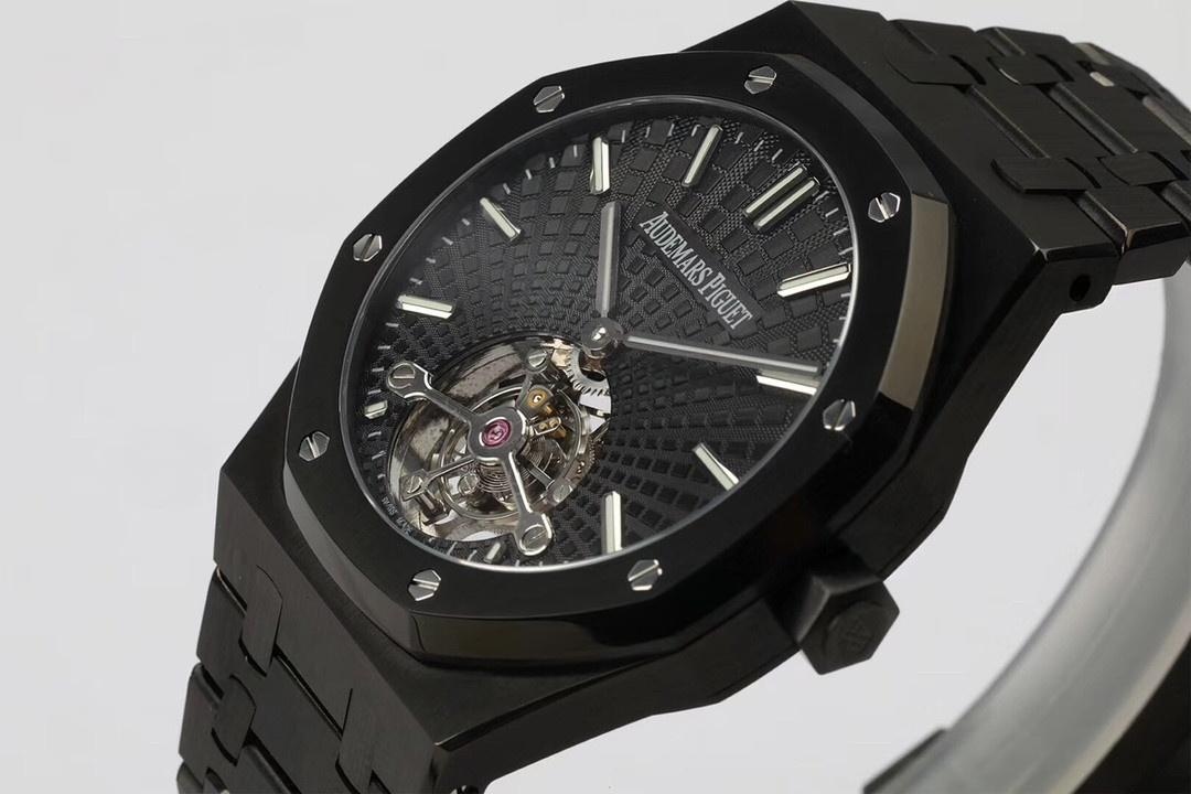 R8 Factory Audemars Piguet Royal Oak Tourbillon V2 Yükseltilmiş Sürüm Tam Siyah Kol Saati — 5. fotoğraf