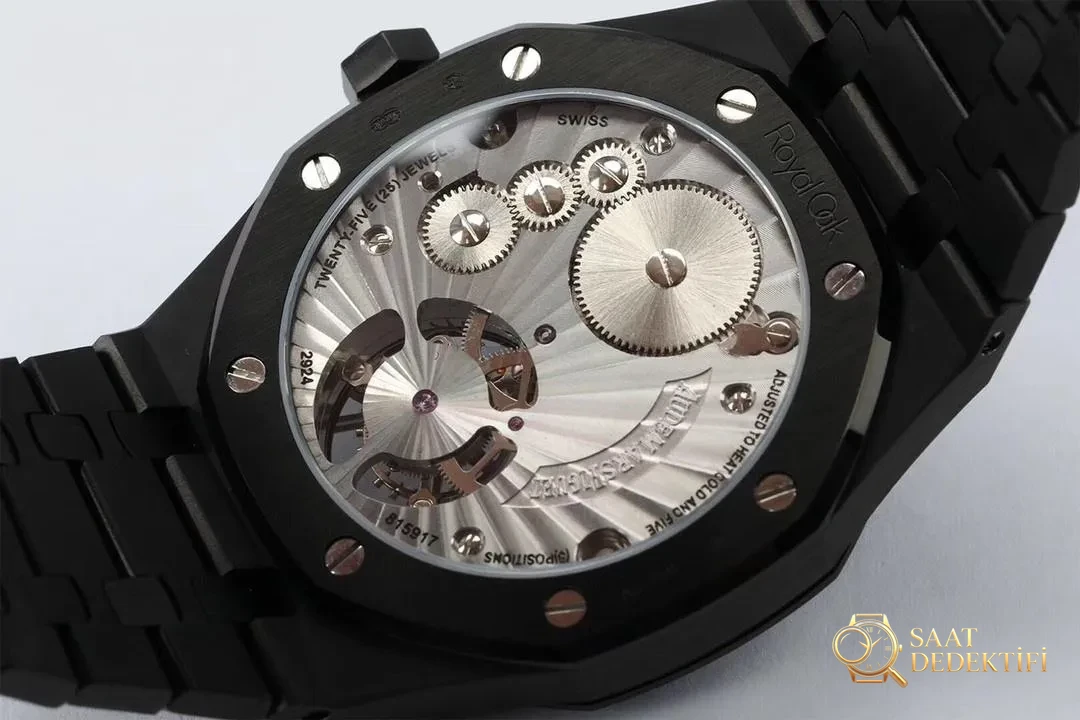 R8 Factory Audemars Piguet Royal Oak Tourbillon V2 Модернизированная версия Полностью черные наручные часы с зажимом и лазерными штампами