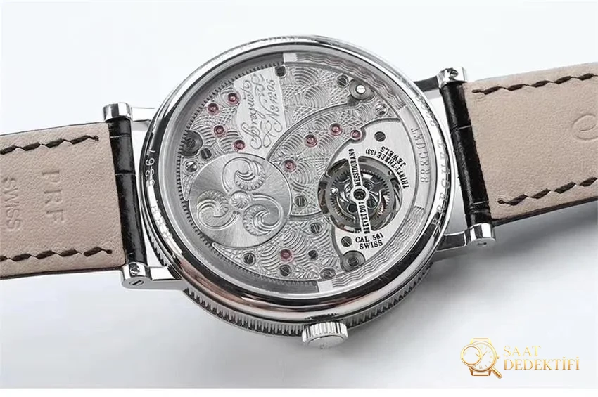 R8 Reloj de pulsera ultrafino Breguet 5367 Tourbillon Classique nuevo de fábrica - Textura de la correa y detalles de costuras