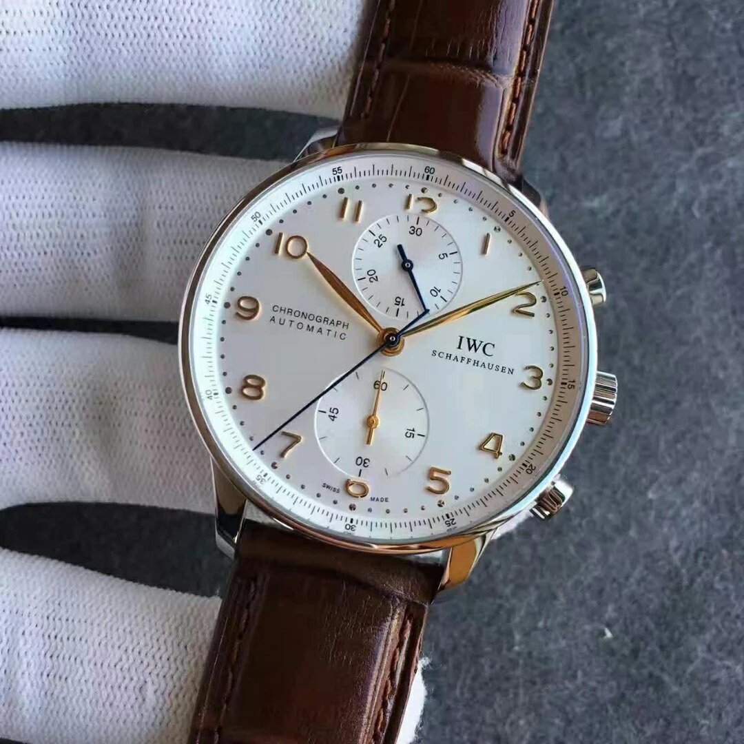 Replika IWC Portuguese IW371445 Beyaz Kadran