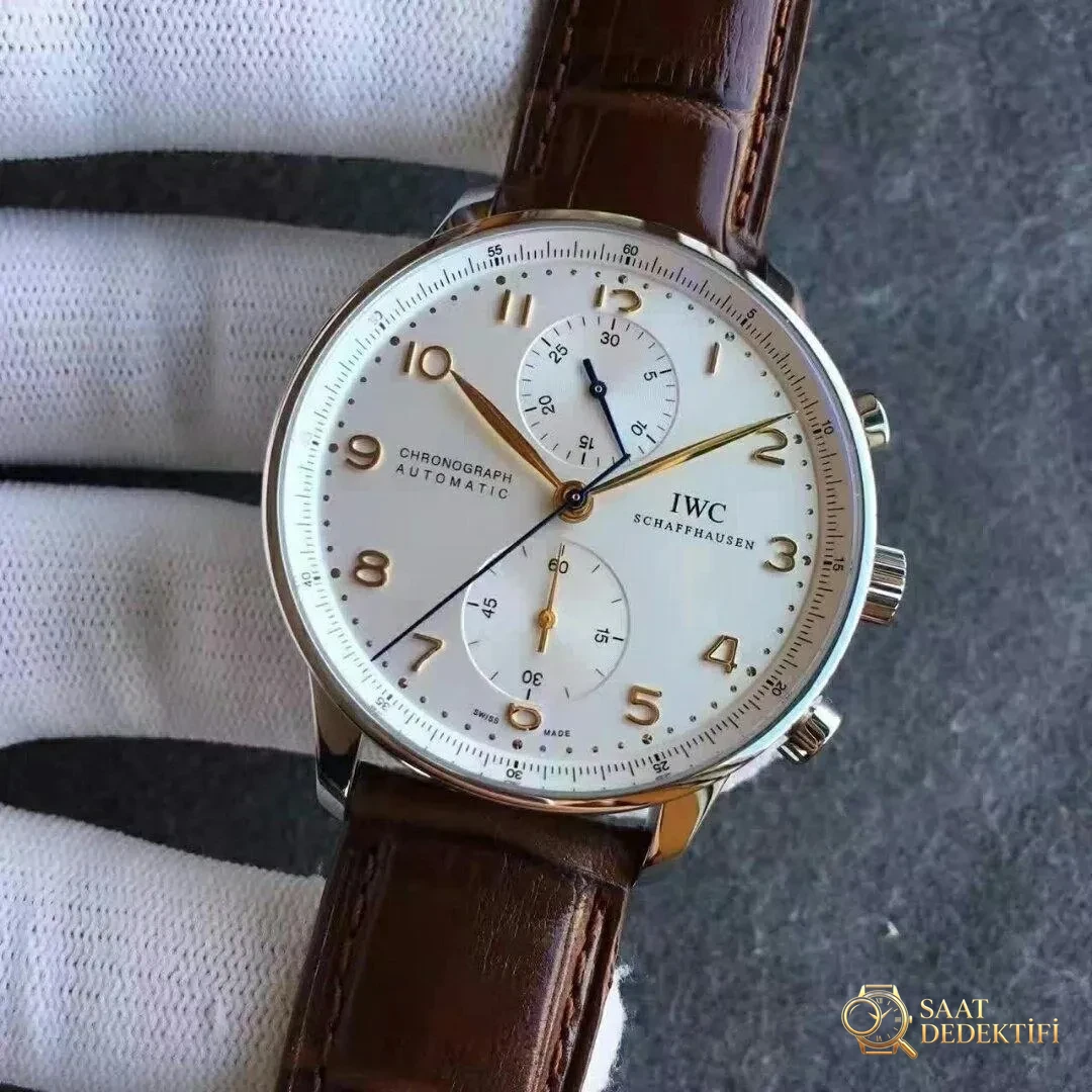 Replika IWC Portuguese IW371445 Beyaz Kadran