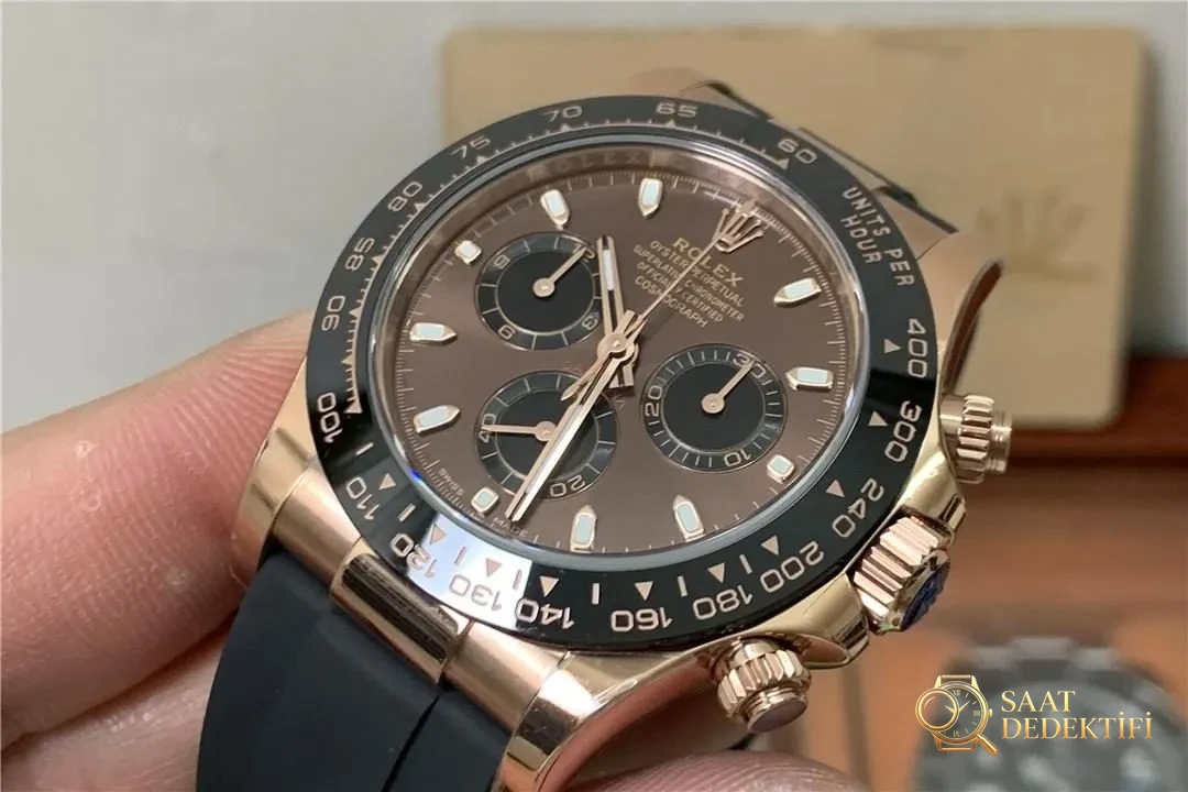 Replika 4130 mekanizmasının gelişim tarihi – BT Factory Rolex Daytona çikolata kadran gerçek çekim fotoğrafları - Klips Kilidi ve Lazer Damgalar