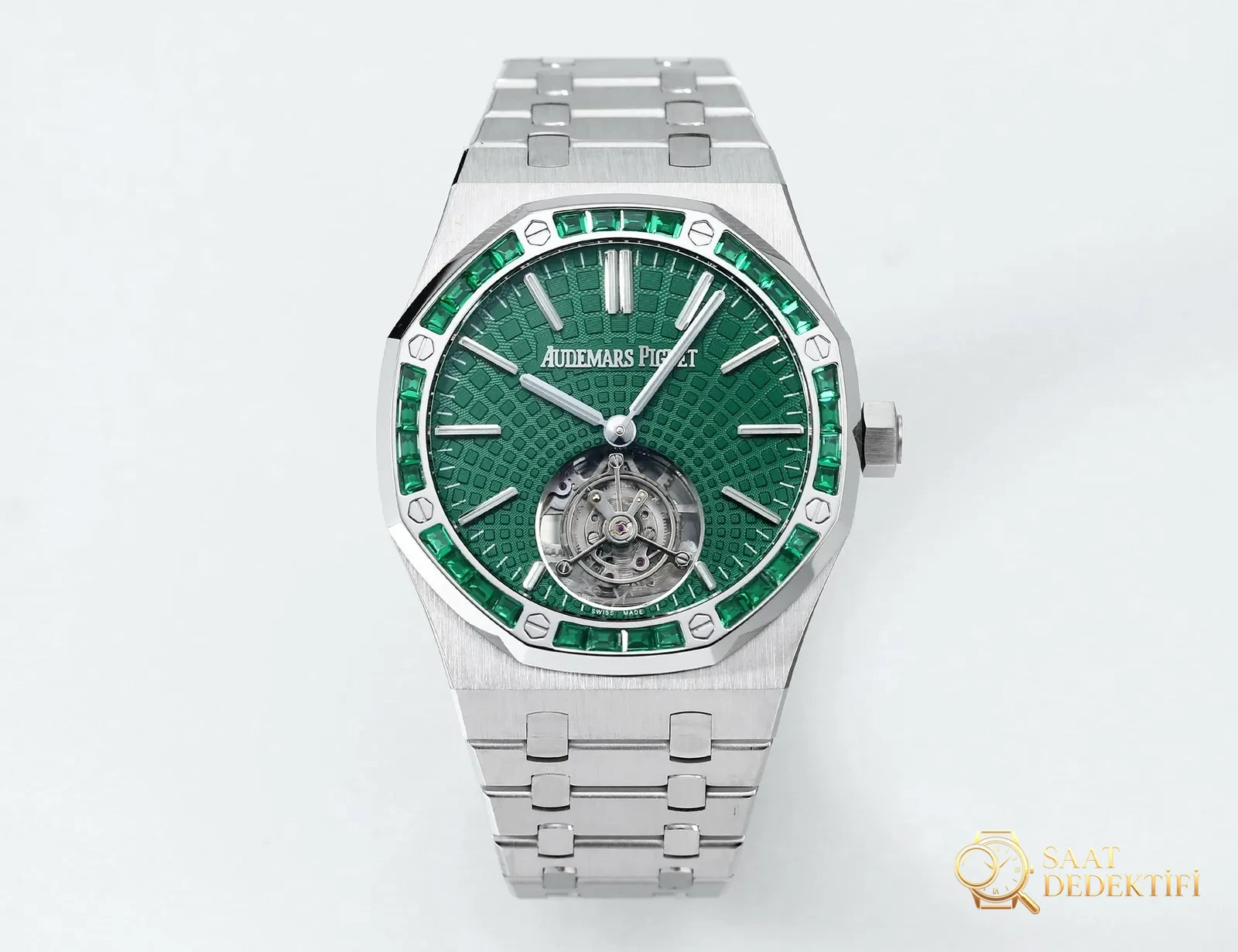 Replika dünyasının zirve yapımı! BBS Factory 2025 gururla sunar — Audemars Piguet Royal Oak otomatik kurulumlu uçan tourbillon kol saati - Kadran Detayı ve Bezel İşçiliği