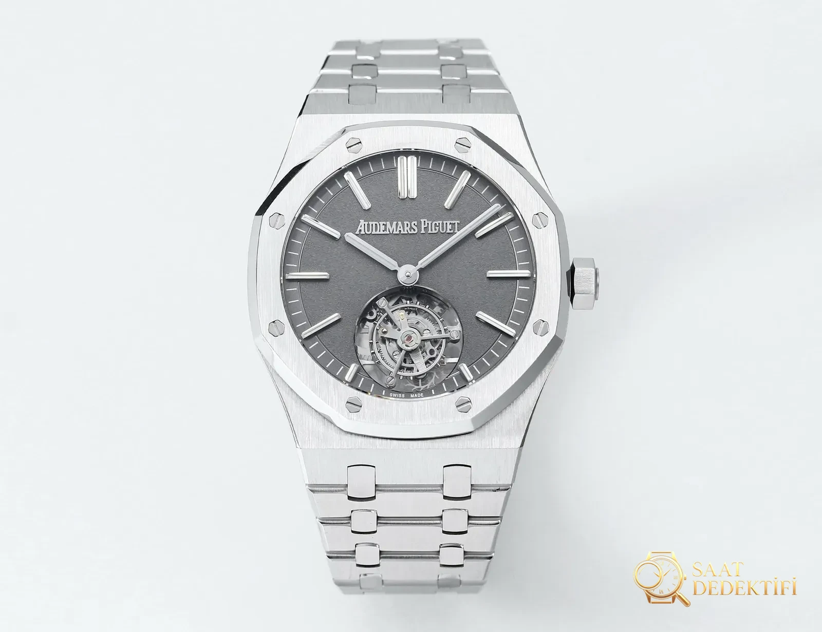 Replika dünyasının zirve yapımı! BBS Factory 2025 gururla sunar — Audemars Piguet Royal Oak otomatik kurulumlu uçan tourbillon kol saati - Bezel İçi Rehaut Gravürü ve Hizalaması