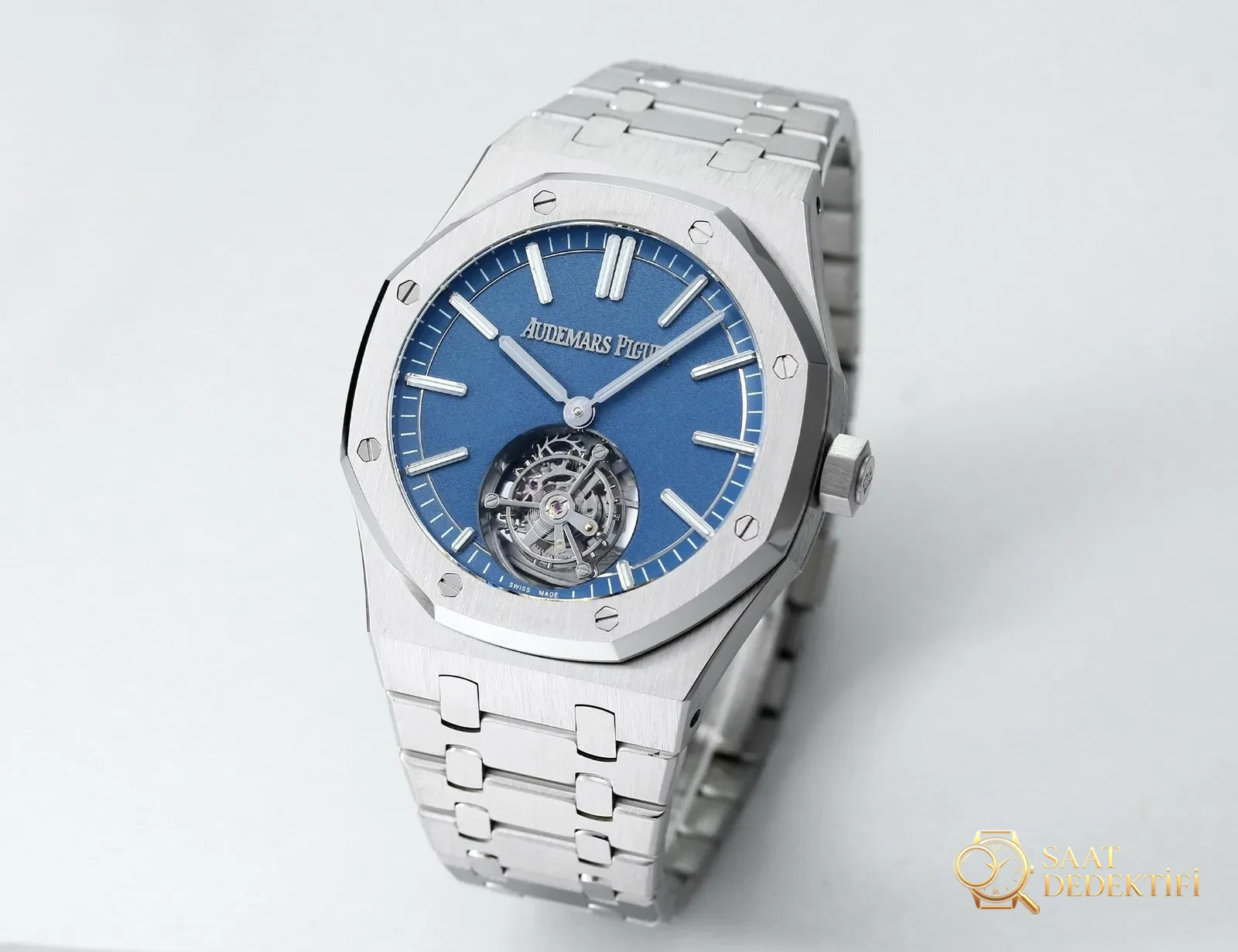 Replika dünyasının zirve yapımı! BBS Factory 2025 gururla sunar — Audemars Piguet Royal Oak otomatik kurulumlu uçan tourbillon kol saati - Kordon Bakla Esnekliği ve Pim Yuvaları