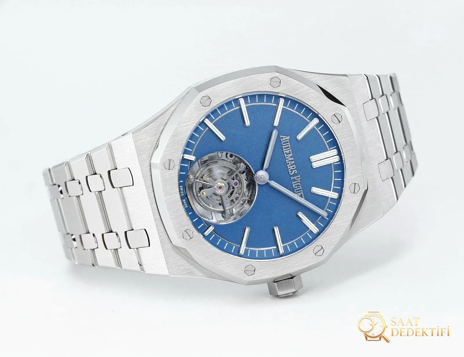 Replika dünyasının zirve yapımı! BBS Factory 2025 gururla sunar — Audemars Piguet Royal Oak otomatik kurulumlu uçan tourbillon kol saati - Kadran Tipografisi ve Yazı Kabartmaları