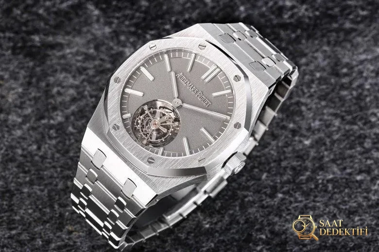 Replika dünyasının zirve yapımı! BBS Factory 2025 gururla sunar — Audemars Piguet Royal Oak otomatik kurulumlu uçan tourbillon kol saati - Arka Kapak ve Mekanizma Detayı