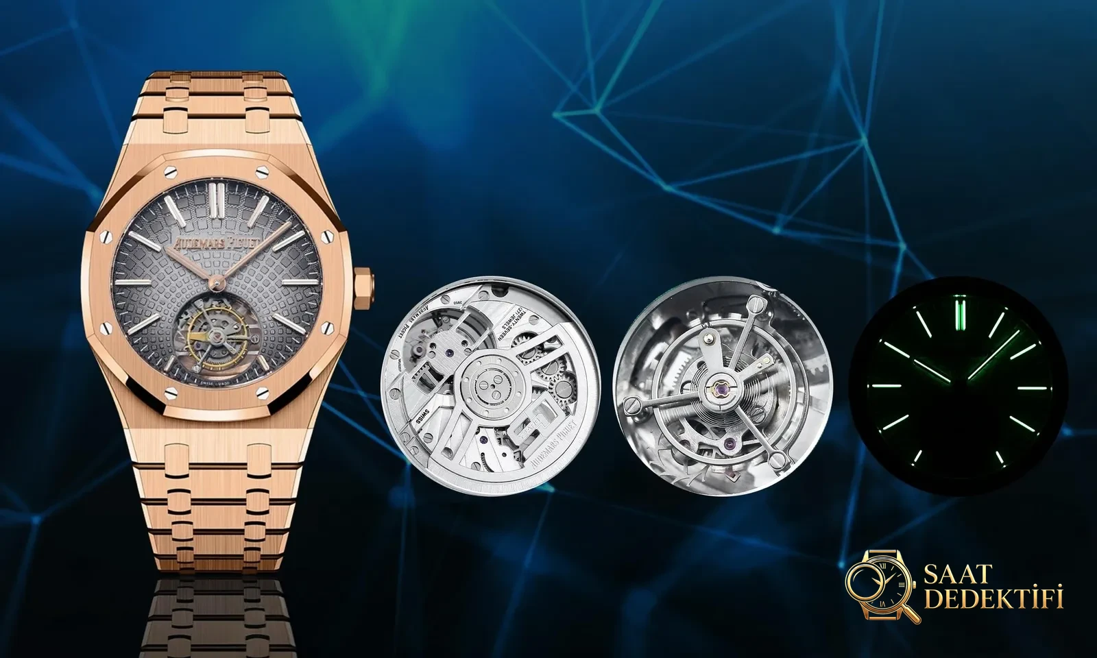 Replika dünyasının zirve yapımı! BBS Factory 2025 gururla sunar — Audemars Piguet Royal Oak otomatik kurulumlu uçan tourbillon kol saati - Kadran Detayı ve Bezel İşçiliği