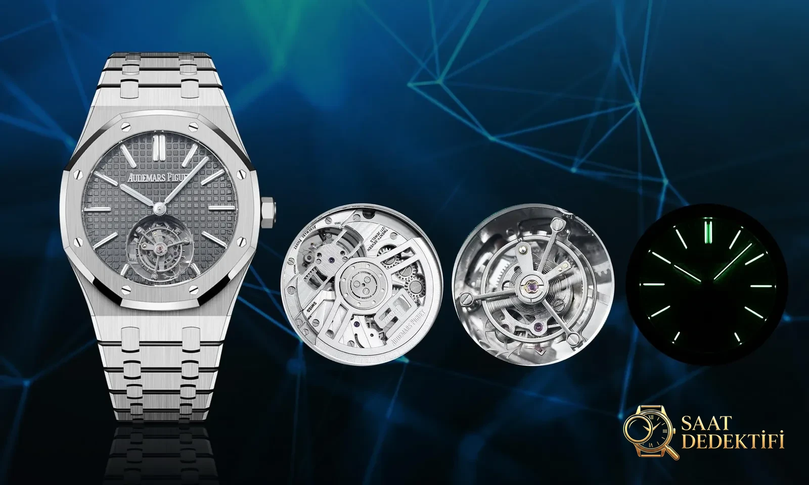 Replika dünyasının zirve yapımı! BBS Factory 2025 gururla sunar — Audemars Piguet Royal Oak otomatik kurulumlu uçan tourbillon kol saati - Kadran Alt Kadranları ve İğne Senkronizasyonu