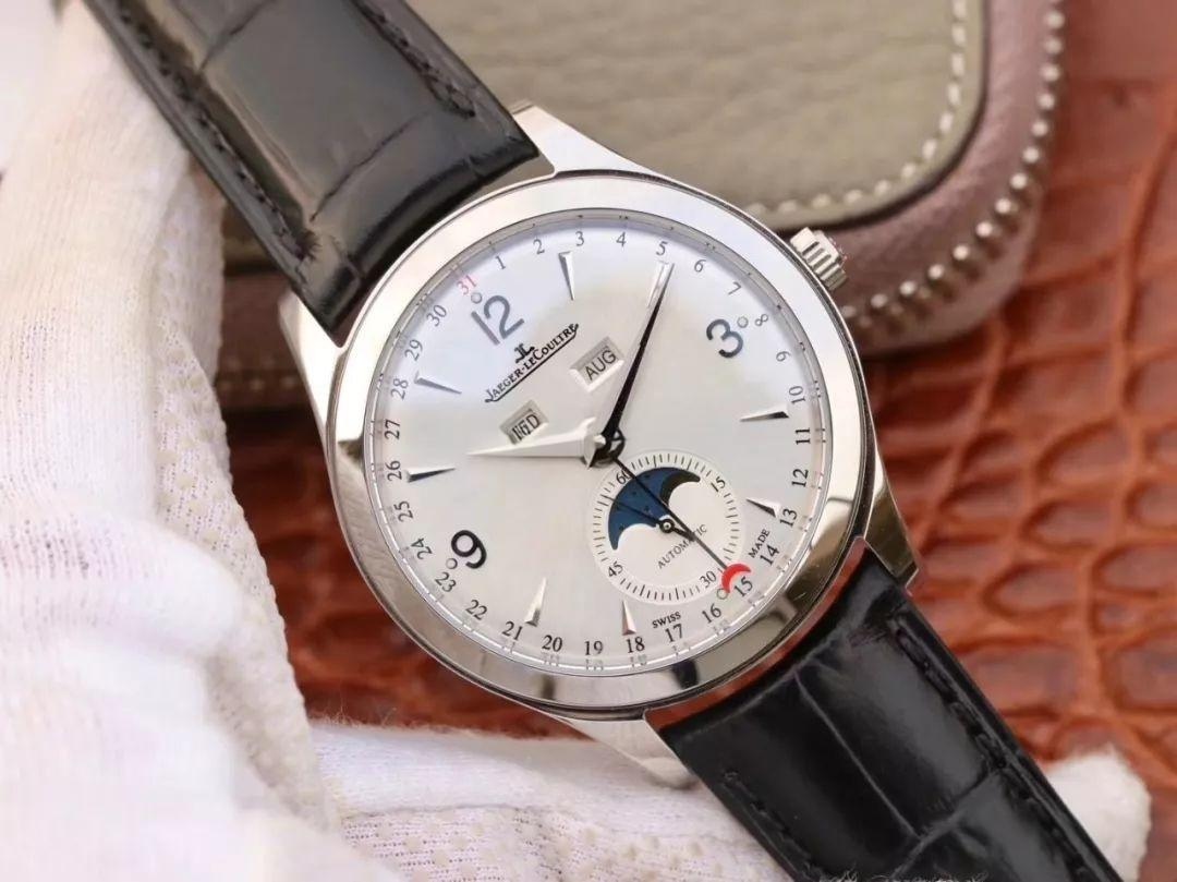 Replika OM Factory Jaeger-LeCoultre Master Tam Ay Fazı Takvimli Kol Saati 1558420 Gerçek-Replika Karşılaştırması ve Orijinal İncelemesi — 19. fotoğraf