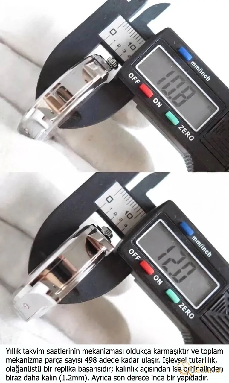 Replika OM Factory Jaeger-LeCoultre Master Tam Ay Fazı Takvimli Kol Saati 1558420 Gerçek-Replika Karşılaştırması ve Orijinal İncelemesi - Fosfor ve Super-LumiNova Gece Görünümü