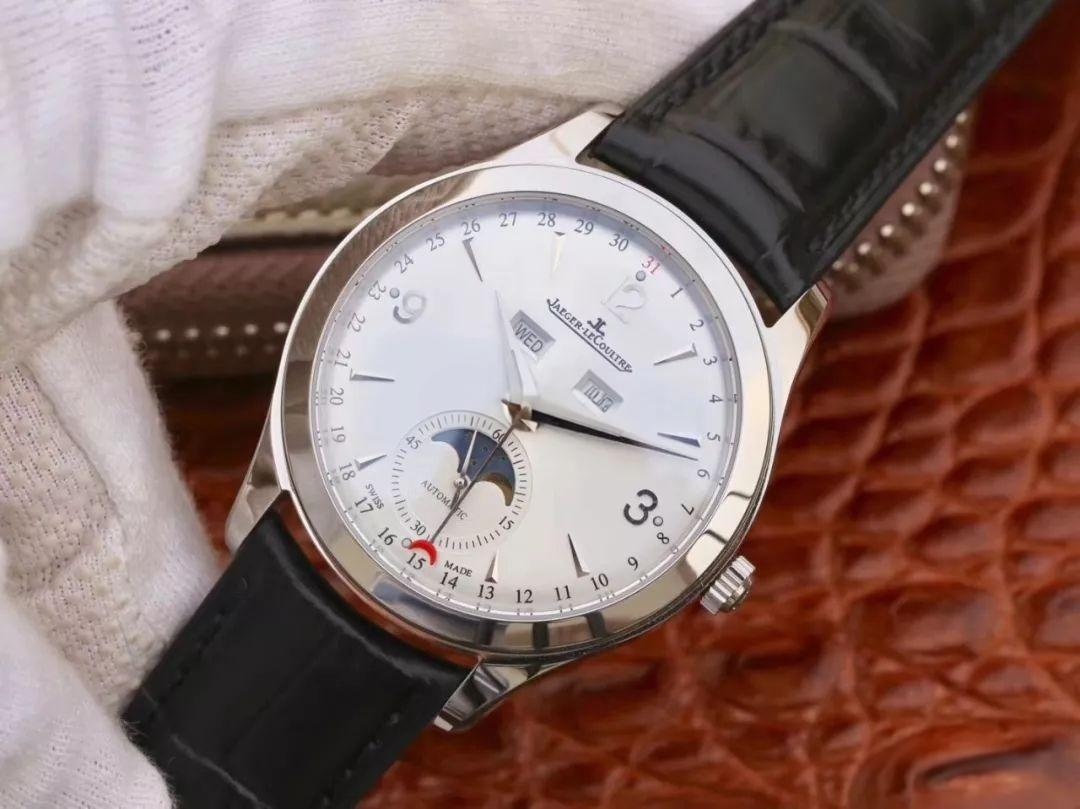 Replika OM Factory Jaeger-LeCoultre Master Tam Ay Fazı Takvimli Kol Saati 1558420 Gerçek-Replika Karşılaştırması ve Orijinal İncelemesi — 14. fotoğraf