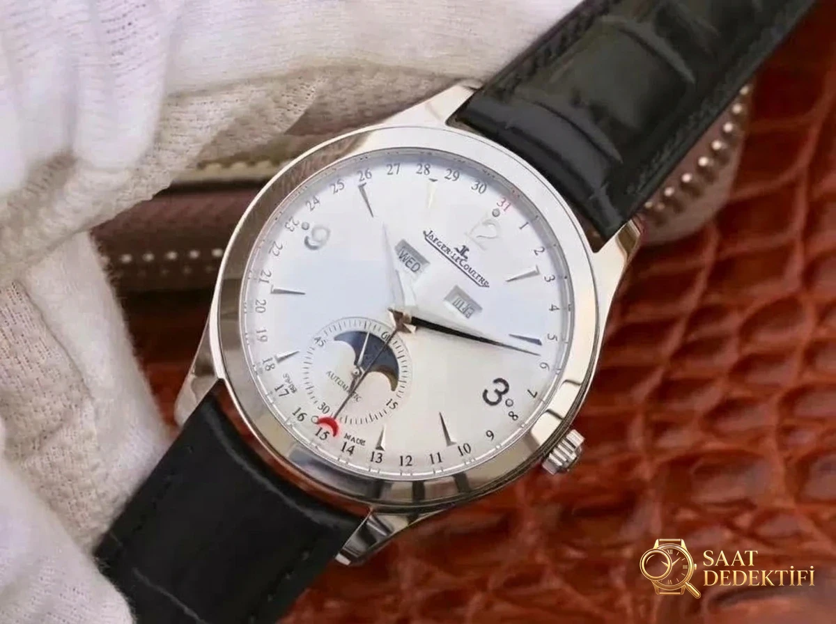 Replika OM Factory Jaeger-LeCoultre Master Tam Ay Fazı Takvimli Kol Saati 1558420 Gerçek-Replika Karşılaştırması ve Orijinal İncelemesi - Tepe Koruması ve Ayar Fonksiyonu