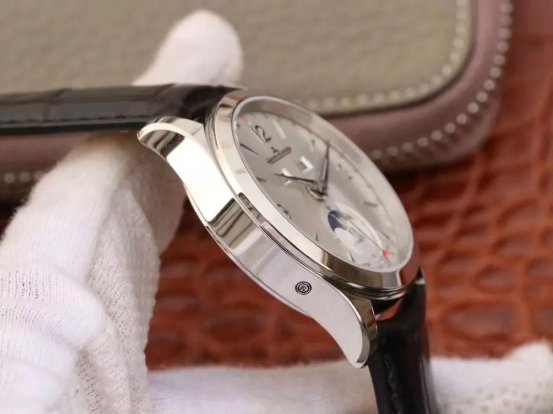 Replika OM Factory Jaeger-LeCoultre Master Tam Ay Fazı Takvimli Kol Saati 1558420 Gerçek-Replika Karşılaştırması ve Orijinal İncelemesi — 15. fotoğraf