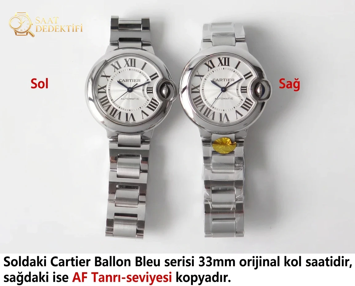 Replika saat AF Factory Cartier Ballon Bleu 33 mm ilk bakışta belli oluyor mu? - Mekanizma Zemberek ve Balans Detayı