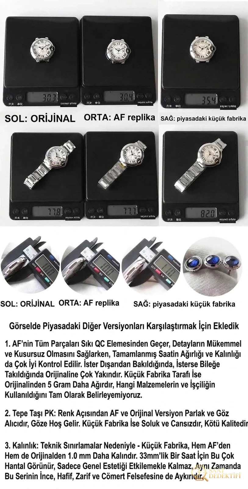 Replika saat AF Factory Cartier Ballon Bleu 33 mm ilk bakışta belli oluyor mu? - Toka İçi Mikro Ayar Mekanizması