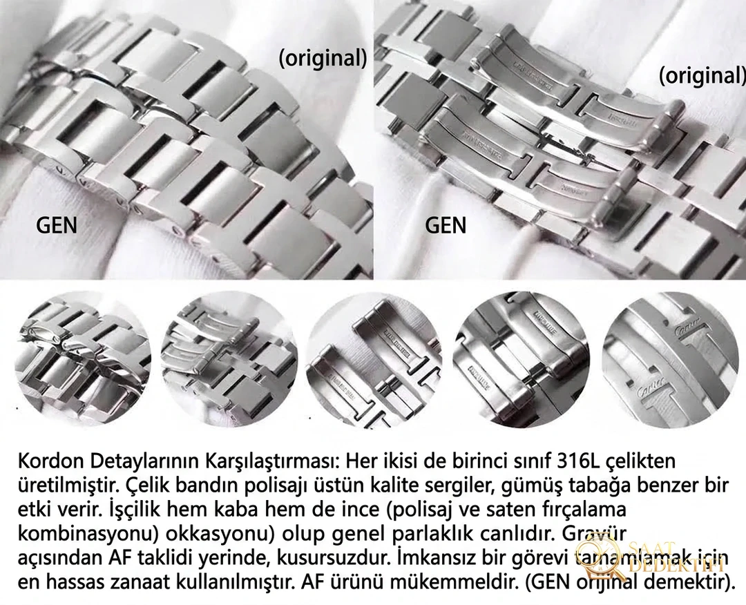 Replika saat AF Factory Cartier Ballon Bleu 33 mm ilk bakışta belli oluyor mu? - Kadran İbreleri ve Saniye Akışı
