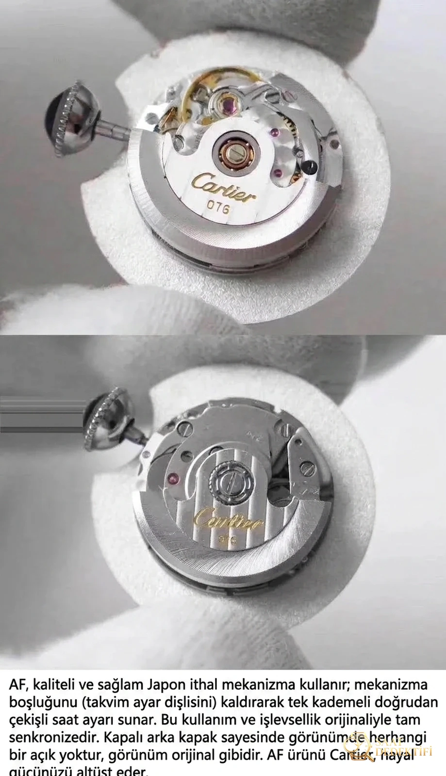 Replika saat AF Factory Cartier Ballon Bleu 33 mm ilk bakışta belli oluyor mu? - Cam Yansıma Önleyici (AR) Kaplama