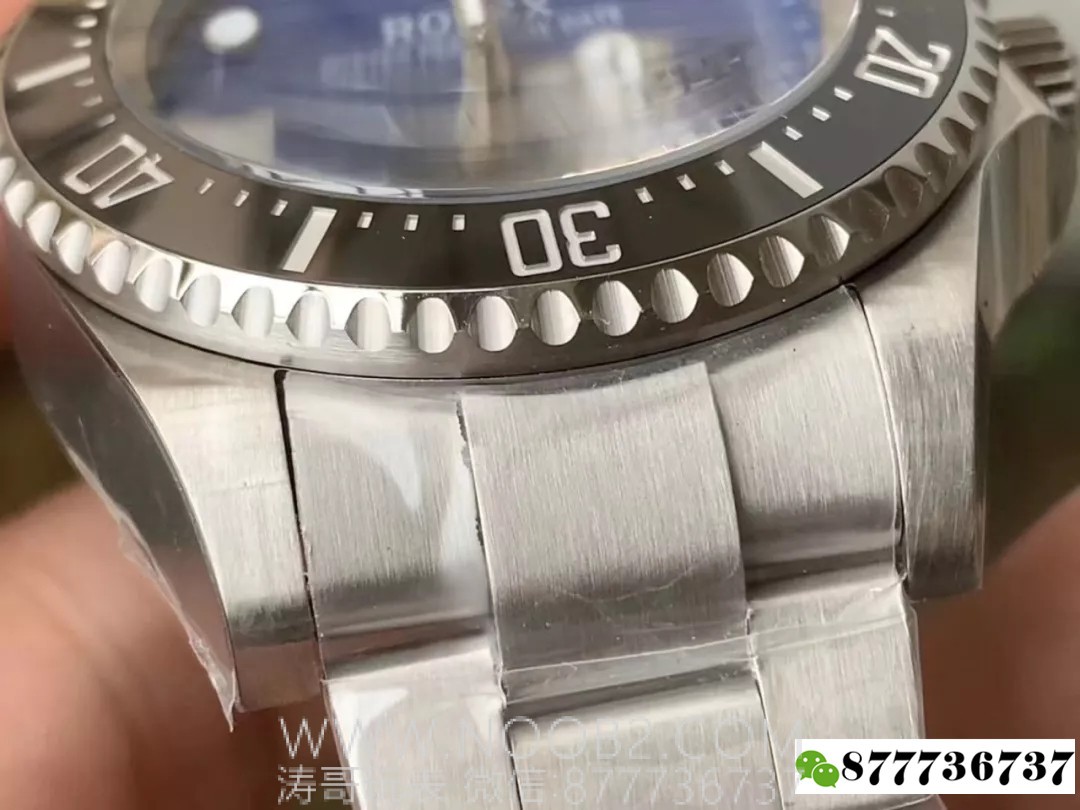 Replika saat incelemesi: Yeni N Factory V8 Rolex Sea-Dweller degrade mavi (rüya) 126660'ta hangi noktalar iyileştirildi? — 12. fotoğraf