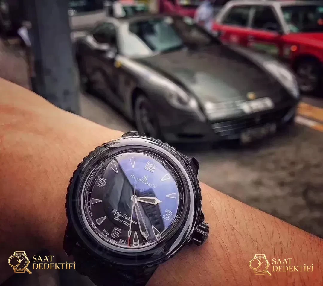 Replika saat ZF Factory Blancpain yeni Fifty Fathoms Black Vader söküm ve orijinalle karşılaştırmalı inceleme: ilk bakışta belli olur mu? - Kasa Profili ve Kurma Kolu İncelemesi