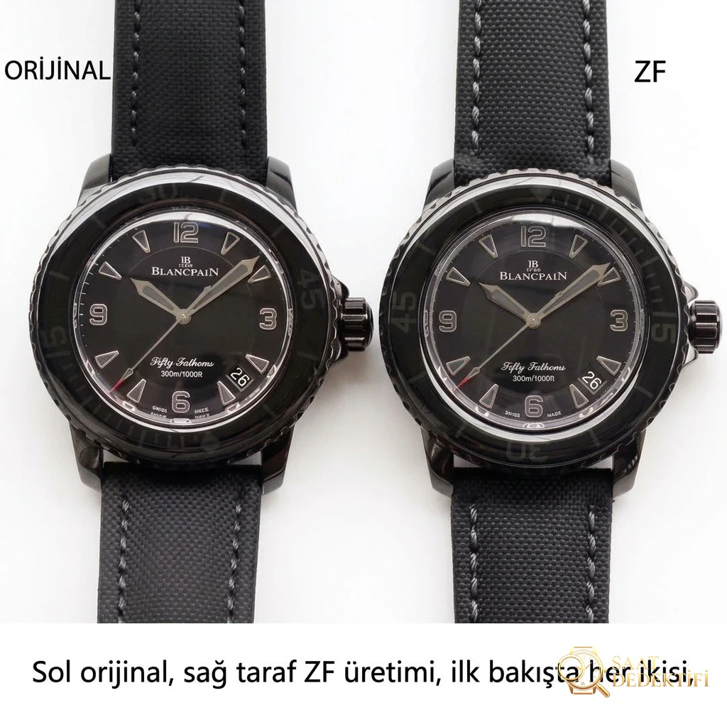 Replika saat ZF Factory Blancpain yeni Fifty Fathoms Black Vader söküm ve orijinalle karşılaştırmalı inceleme: ilk bakışta belli olur mu? - Arka Kapak ve Mekanizma Detayı