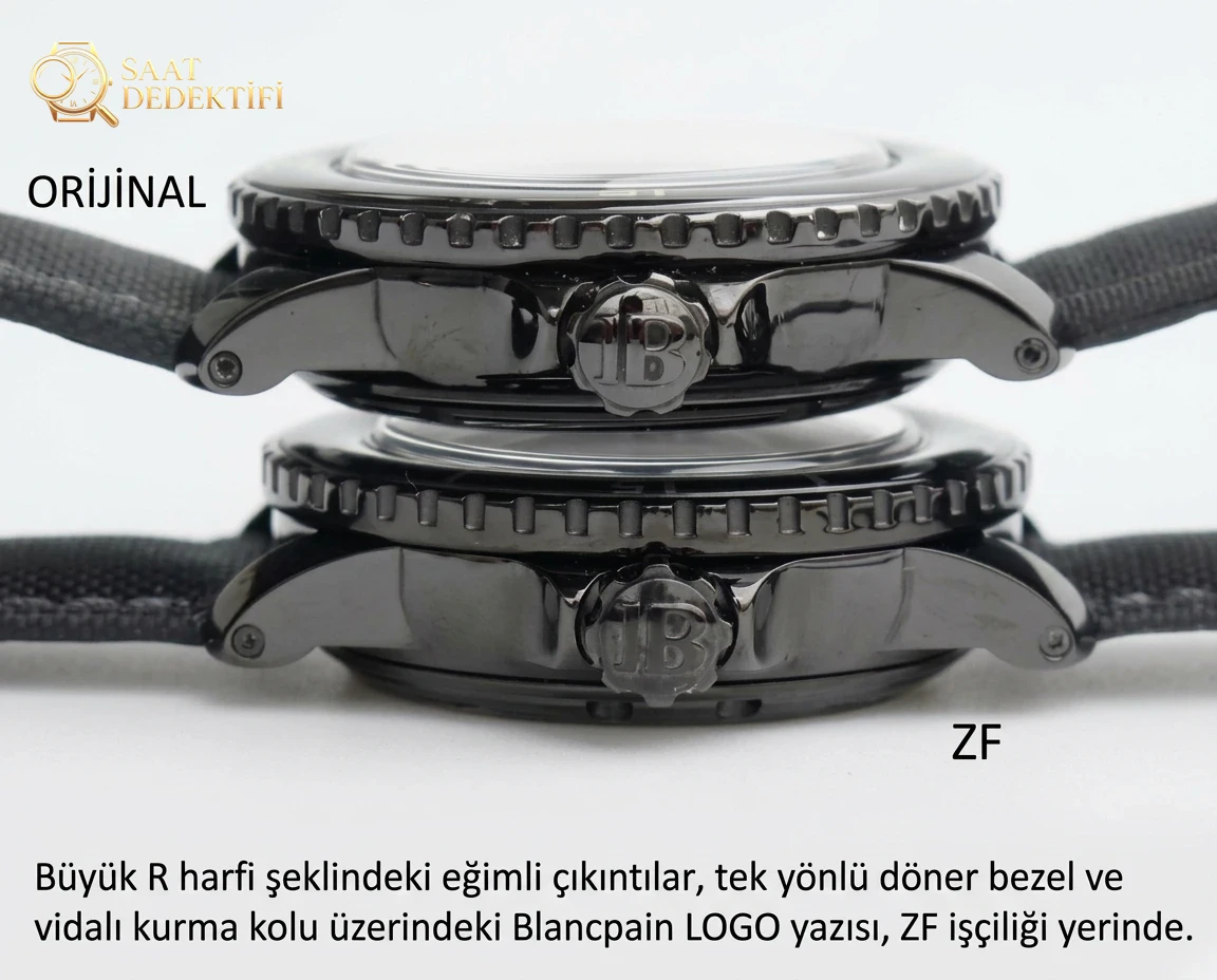 Replika saat ZF Factory Blancpain yeni Fifty Fathoms Black Vader söküm ve orijinalle karşılaştırmalı inceleme: ilk bakışta belli olur mu? - Bilekte Duruş ve Kasa Orantısı