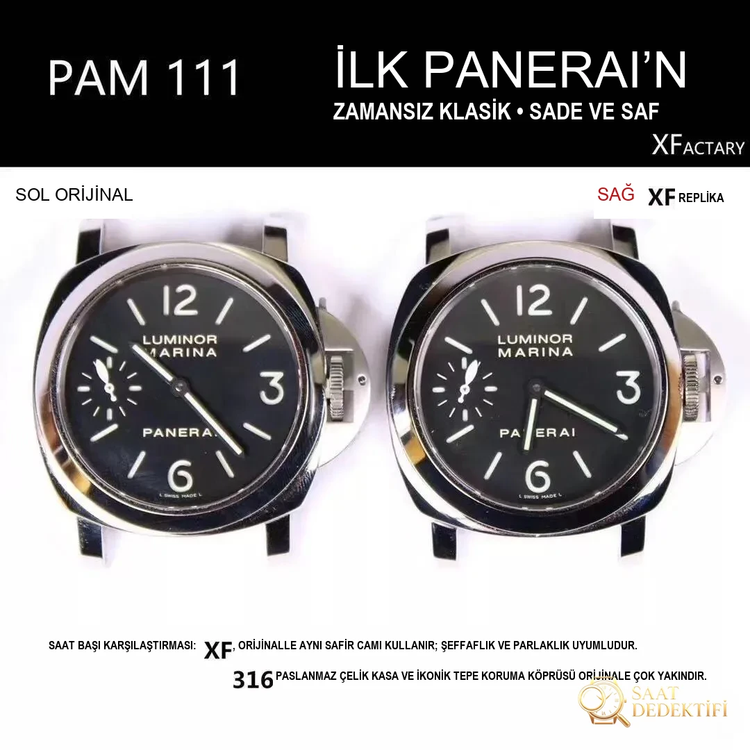 Retro girişe ideal seçim: XF Factory Panerai PAM111 gerçek-replika karşılaştırması ve incelemesi - Kasa Çeliği ve Polisaj Kalitesi