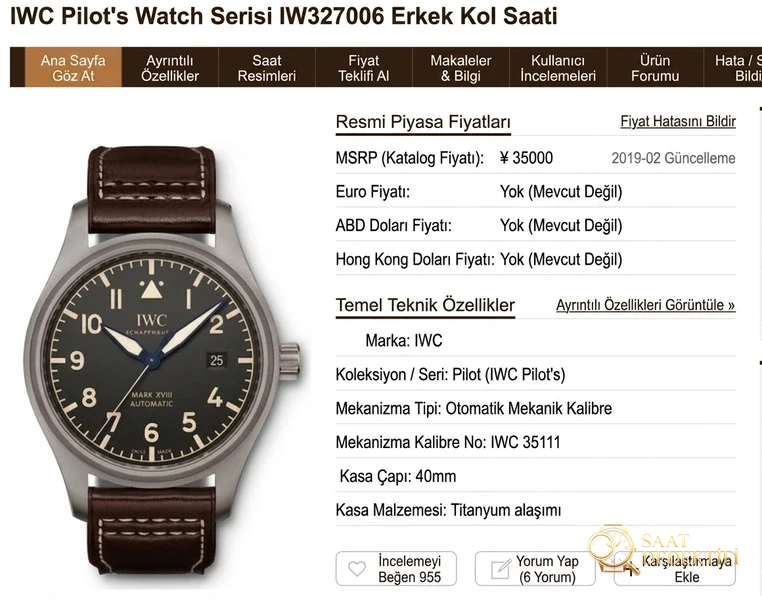 Retro titanyum GS Factory IWC Pilot serisi Mark 18 IW327006 saatinin orijinalle karşılaştırmalı incelemesi - Arka Kapak ve Mekanizma Detayı