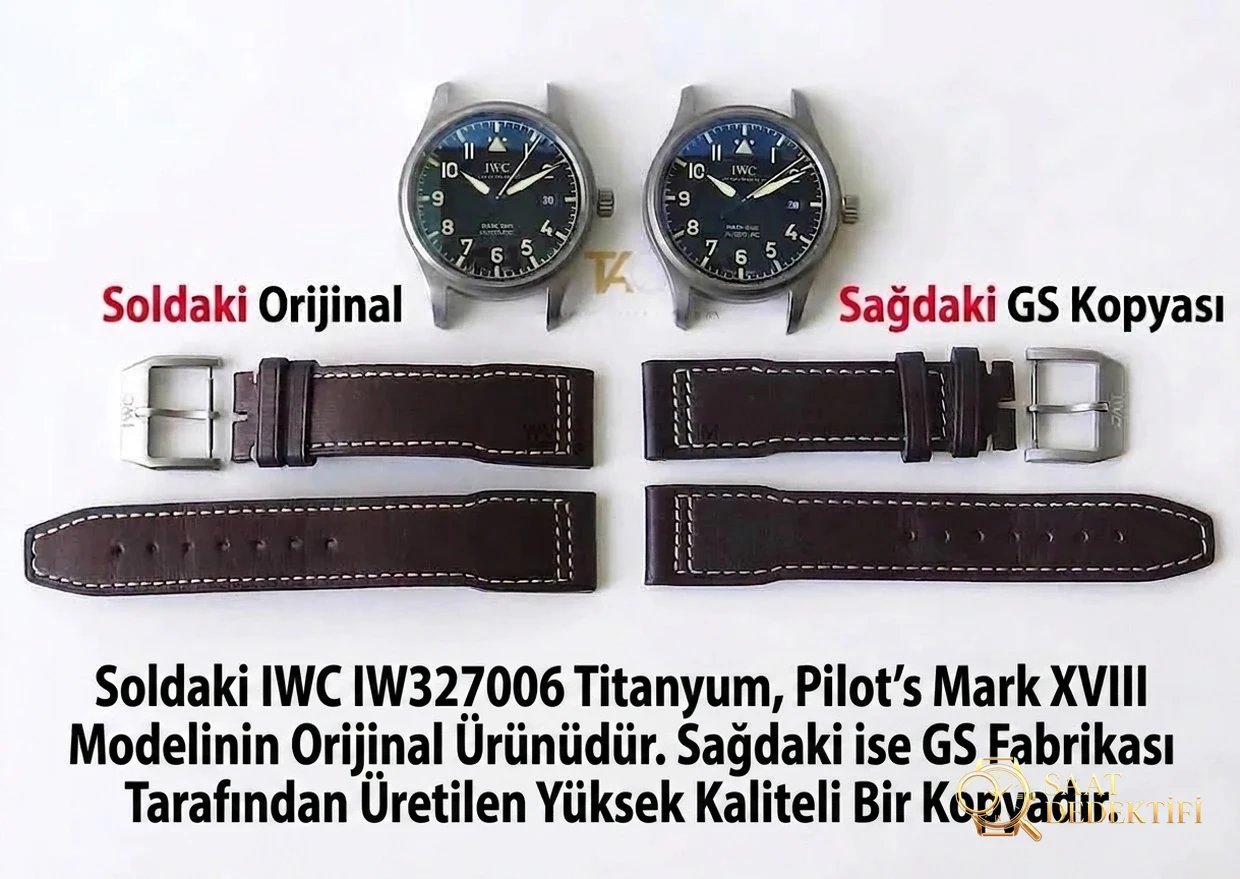 Retro titanyum GS Factory IWC Pilot serisi Mark 18 IW327006 saatinin orijinalle karşılaştırmalı incelemesi - Bilezik, Toka ve Klips Mekanizması