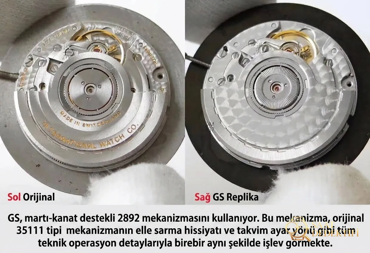 Retro titanyum GS Factory IWC Pilot serisi Mark 18 IW327006 saatinin orijinalle karşılaştırmalı incelemesi - Toka İçi Mikro Ayar Mekanizması
