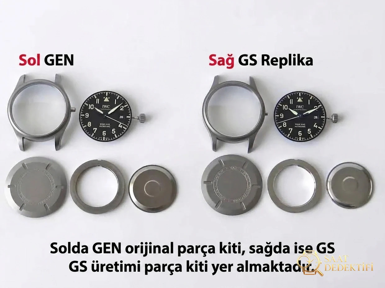 Retro titanyum GS Factory IWC Pilot serisi Mark 18 IW327006 saatinin orijinalle karşılaştırmalı incelemesi - Koleksiyon ve Vitrin Görünümü