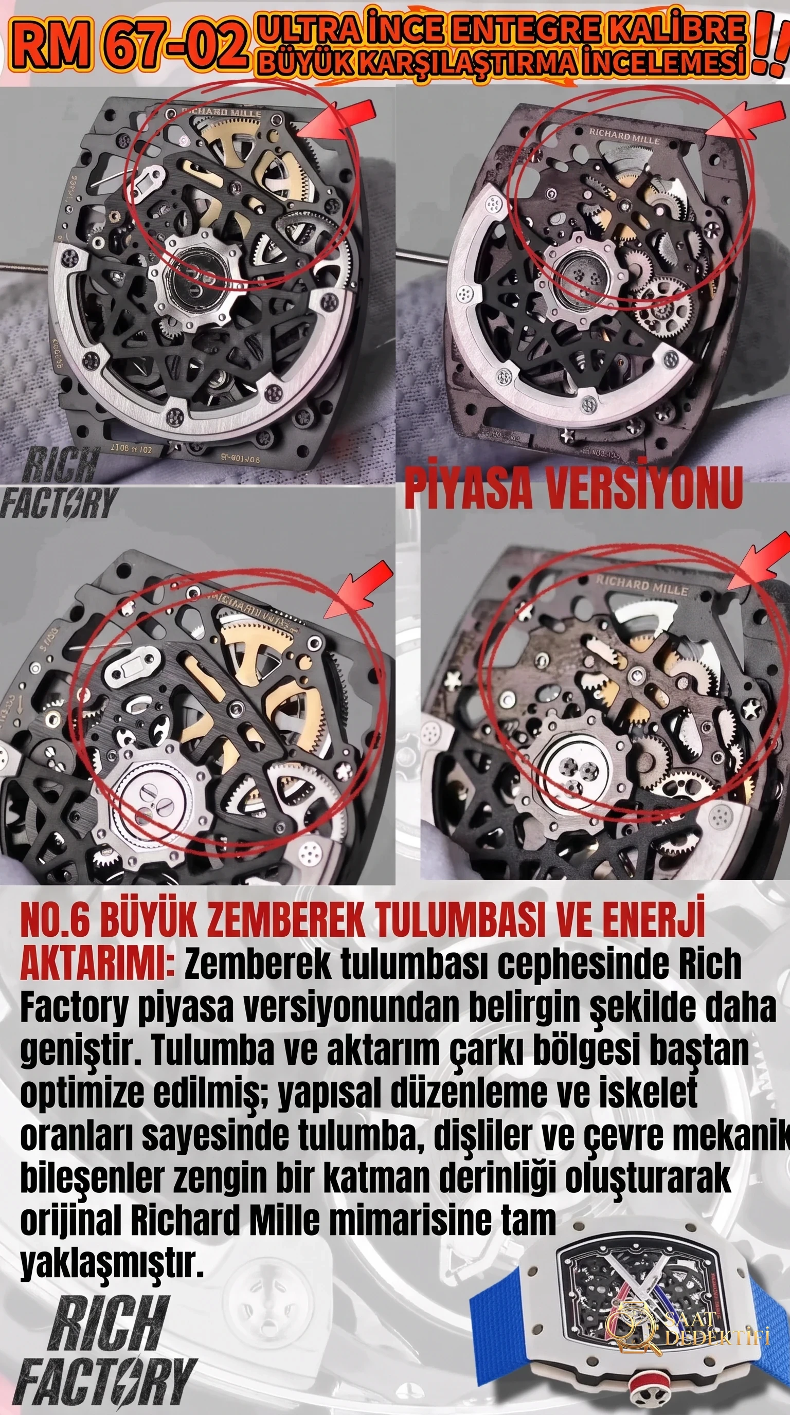 RF Factory Richard Mille RM 67-02 Zemberek Tulumbası ve Enerji Aktarımı