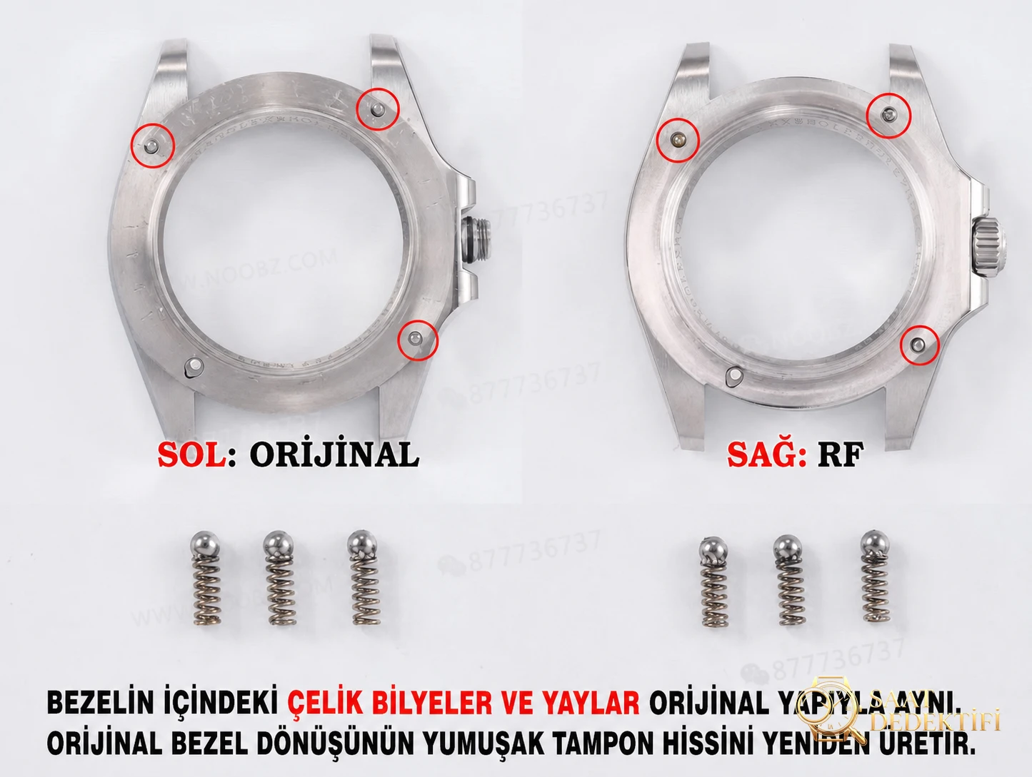 RF Factory Rolex yeni yeşil Submariner, orijinaliyle karşılaştırınca ilk bakışta belli olur mu? - Kadran Detayı ve Bezel İşçiliği