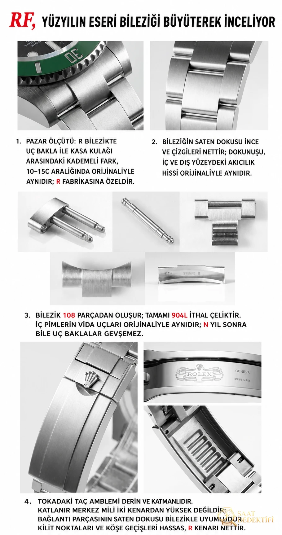 RF Factory Rolex yeni yeşil Submariner, orijinaliyle karşılaştırınca ilk bakışta belli olur mu? - Kadran İbreleri ve Saniye Akışı