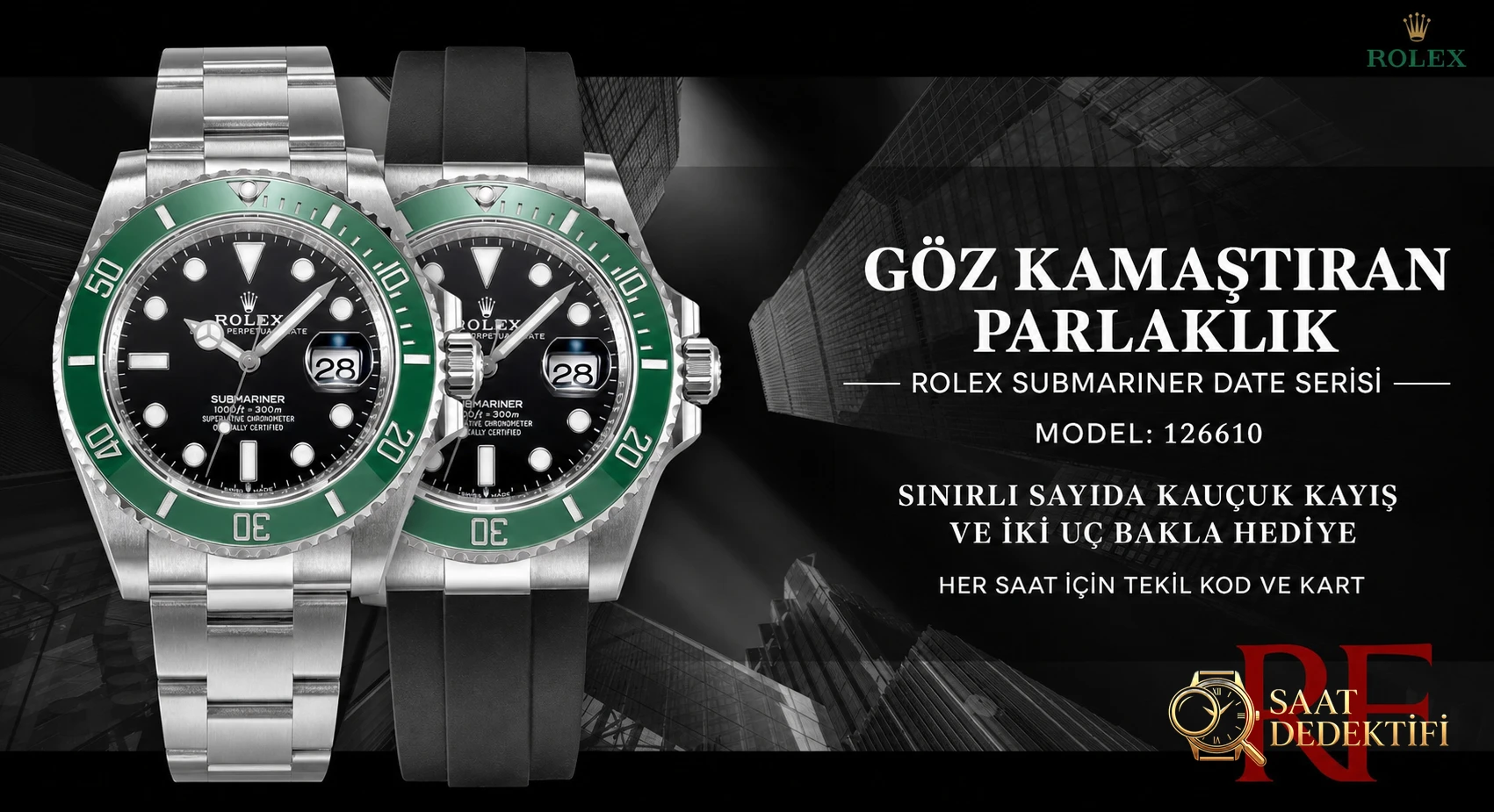 RF Factory Rolex yeni yeşil Submariner, orijinaliyle karşılaştırınca ilk bakışta belli olur mu? - Mekanizma Çark Dizilimi ve Taş Yatakları