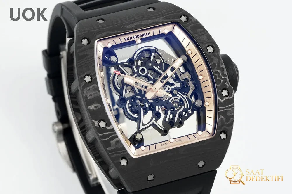 Richard Mille RM055 skeleton kol saati serisi - Kadran Detayı ve Bezel İşçiliği