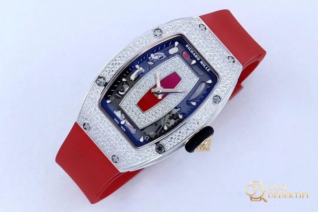 [Richard Mille RM07-1 Kırmızı Dudak - Siyah Dudak Serisi-Bilekte Açan Mekanik Gül] - Arka Kapak Gravür ve Seri Numarası